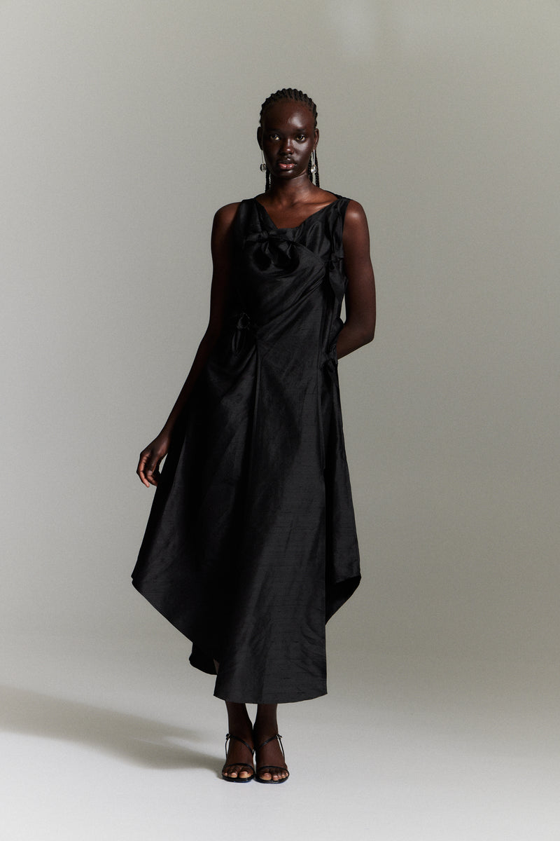 ユーモレスク chelsea collar dress シルク100% ブラック ユーモレスク chelsea collar dress シルク100% ブラック ユーモレスク