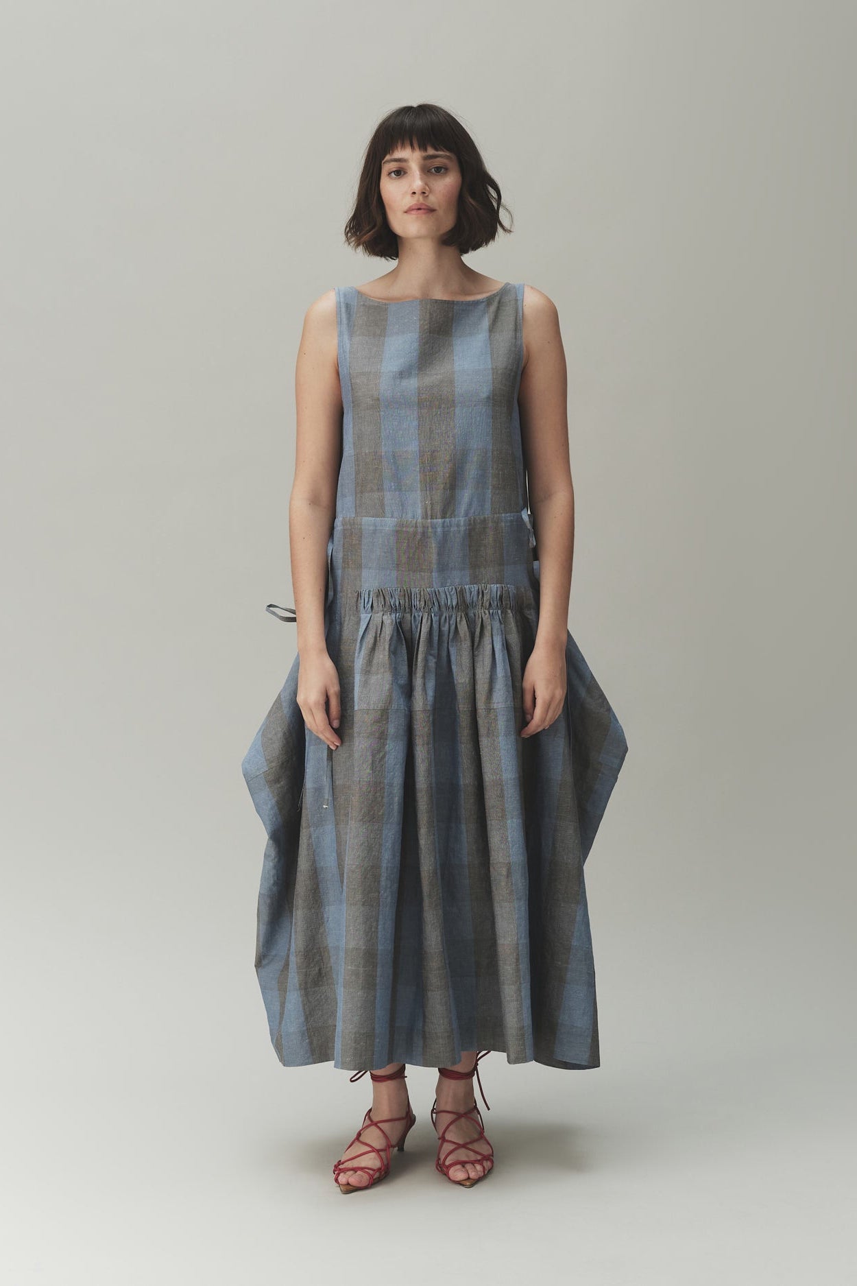 checkered dress clothing ELSA — BUFFALO CHECK though fuller Select 2 Board Color:White & Promo Teak Orange Batik Dress, Tangerine bestseller-oz
