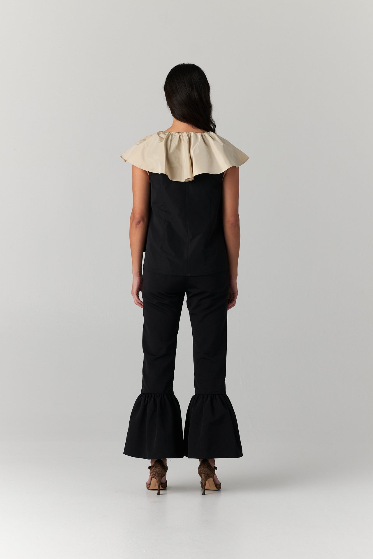 MAUD TOP — CHAMPAGNE/BLACK