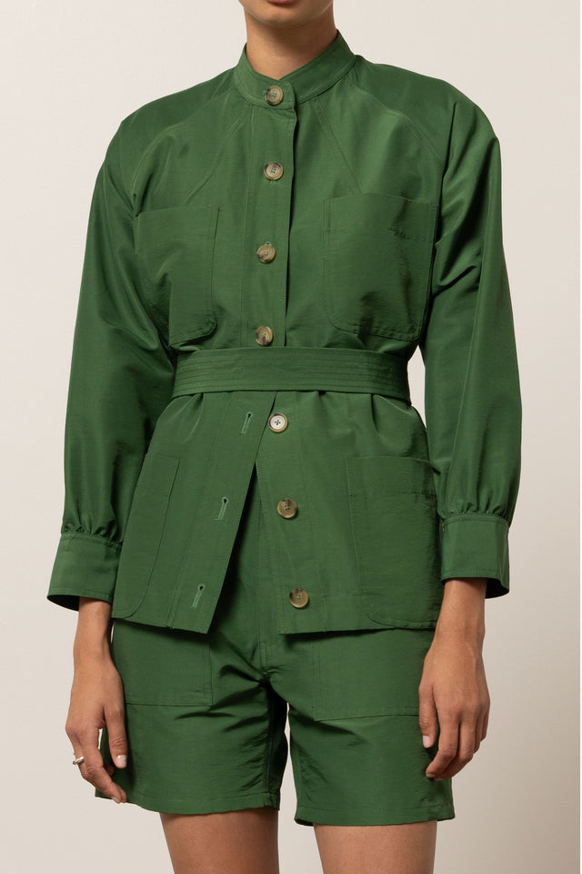 KIWA JACKET - GREEN GROSGRAIN