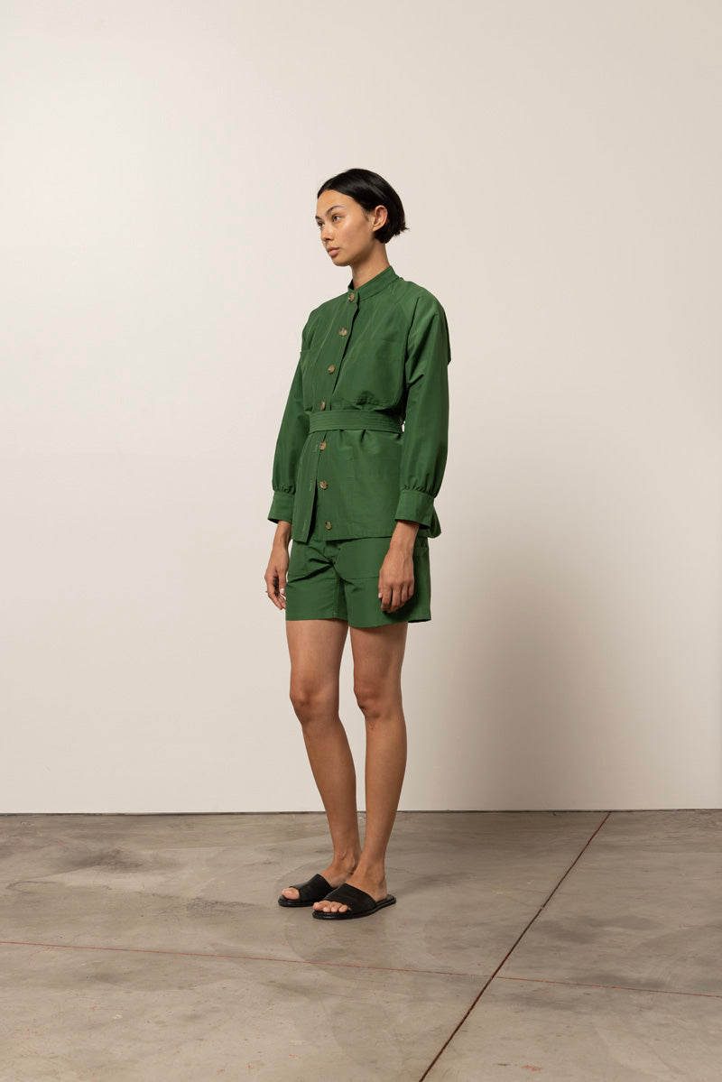 KIWA JACKET - GREEN GROSGRAIN