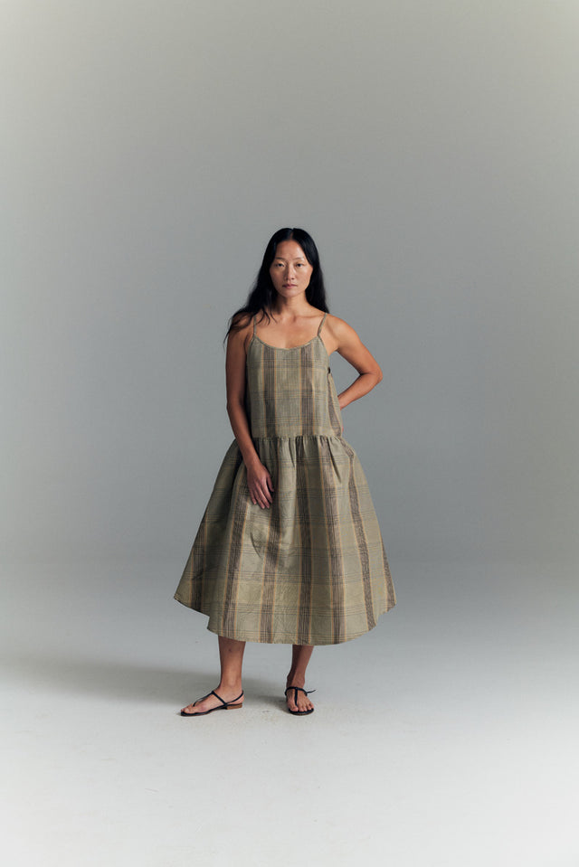 SOFIE DRESS — TOFFEE PLAID