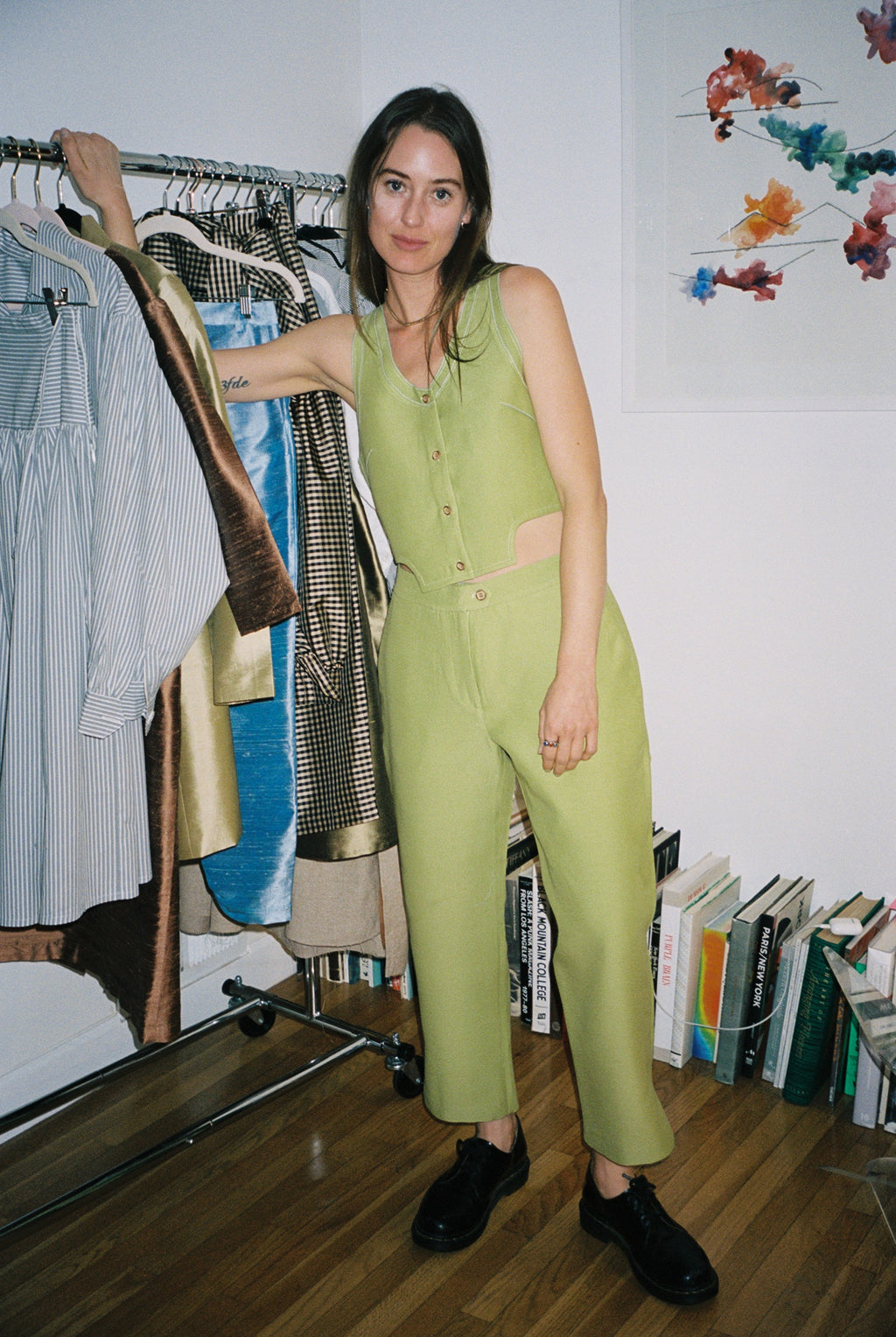 JAFFE TOP AND STANLEY PANT IN CHARTREUSE