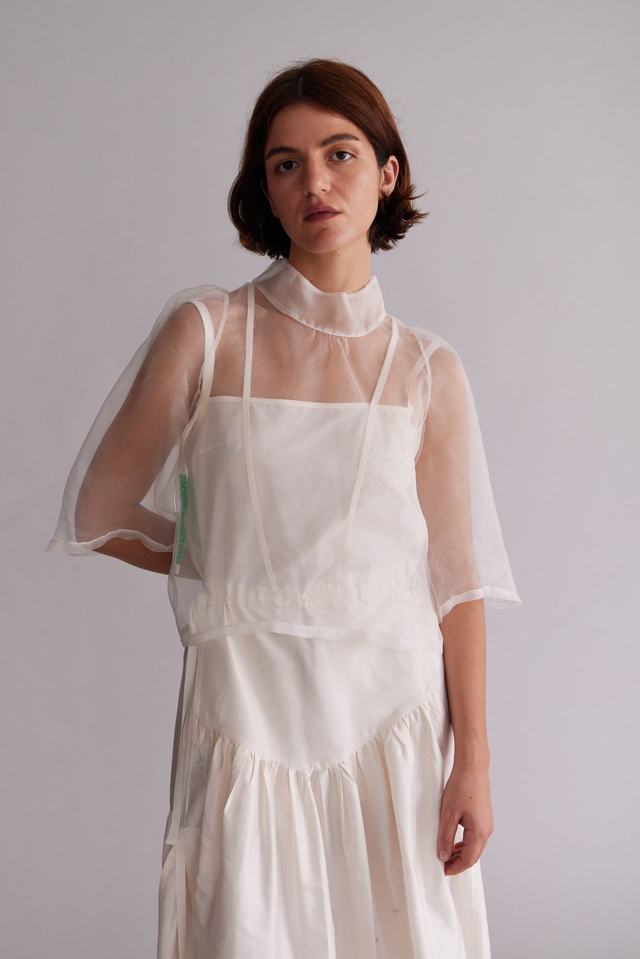 CONSTANZE TOP — WHITE ORGANZA