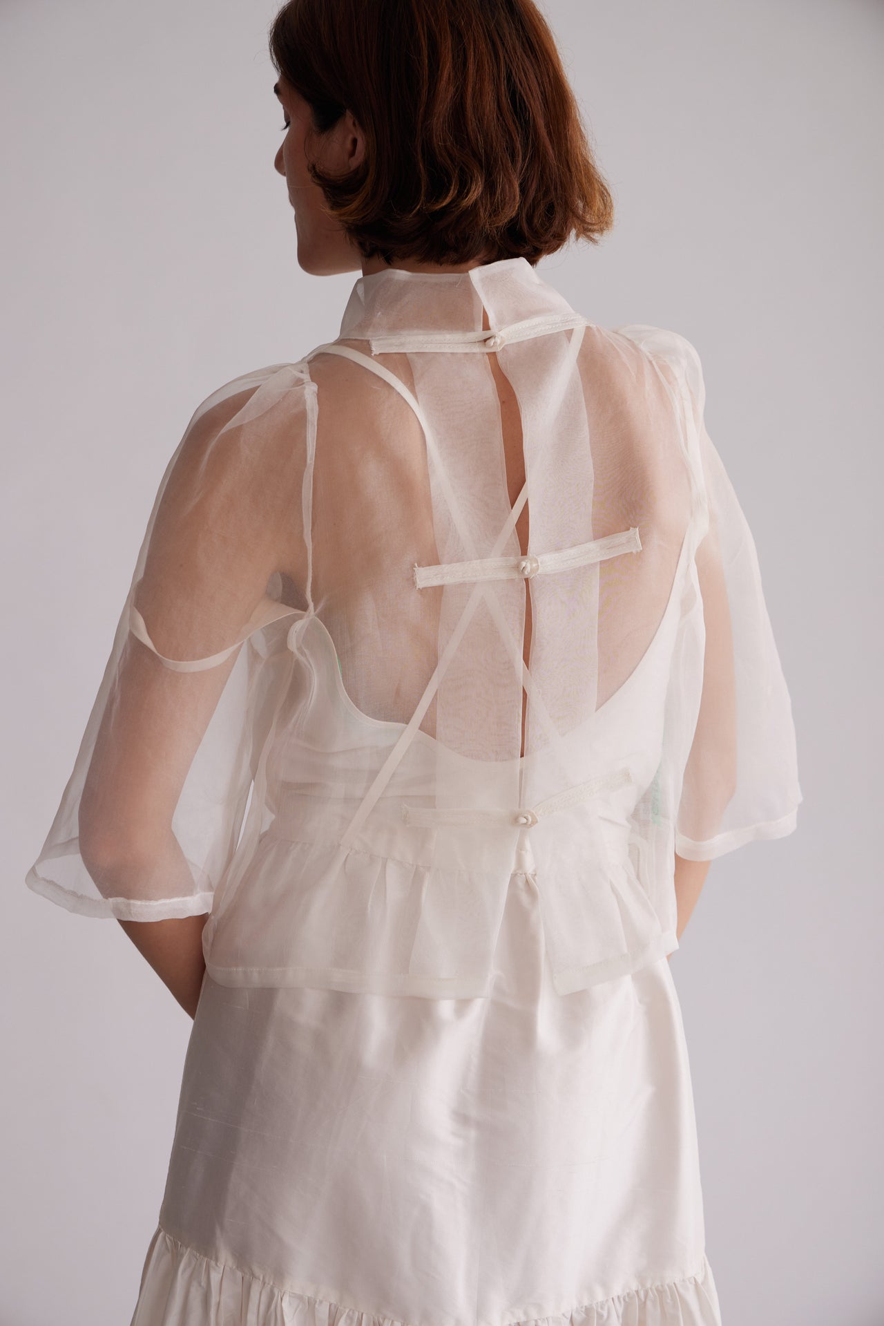 CONSTANZE TOP — WHITE ORGANZA